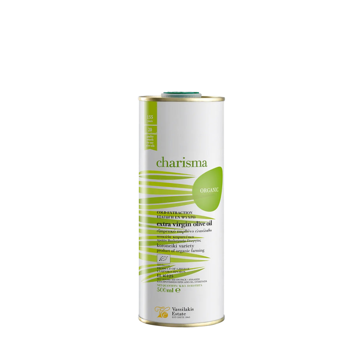 Organic Charisma Extra Virgin Olive Oil  500ml