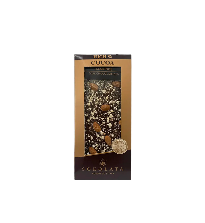 Dark Chocolate (70% Cocoa) with Almonds  100g