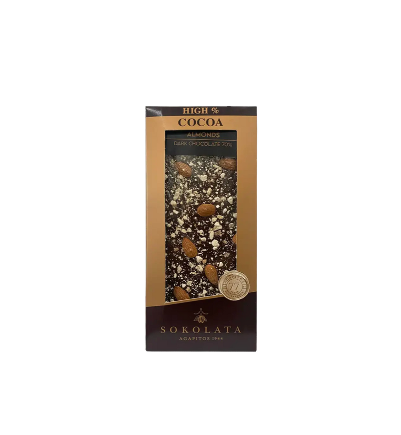 Dark Chocolate (70% Cocoa) with Almonds  100g