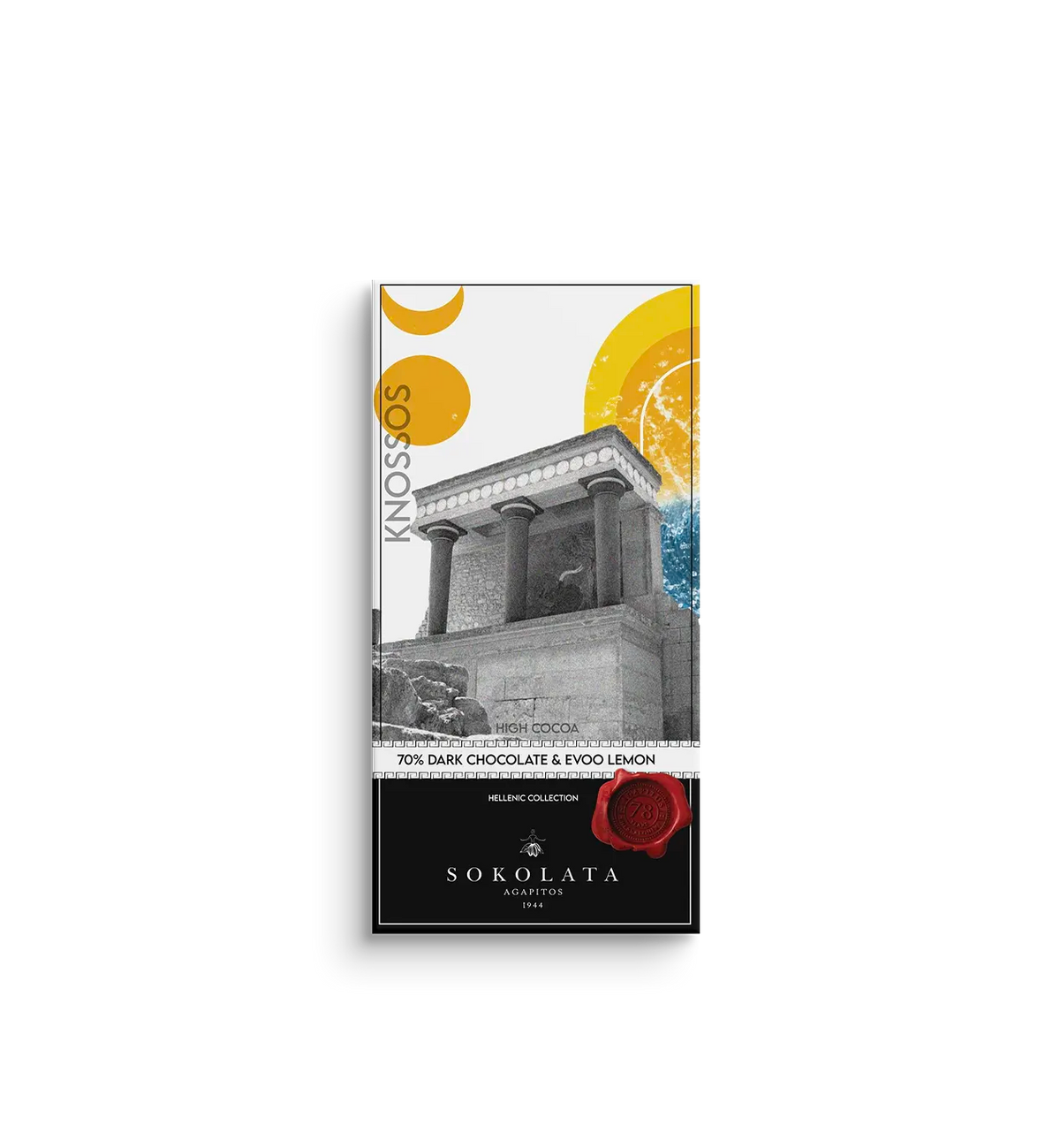 Hellenic Collection - Knossos (70% Dark Chocolate, EVOO, Rasins, Lemon) 100g