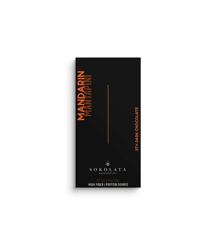 SuperFruit Collection: Mandarin & 57% Dark Chocolate 100g Sokolata Agapitos