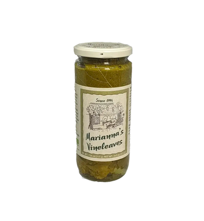 Marianna's organic Greek vine leaves from Halkidiki in a glass jar