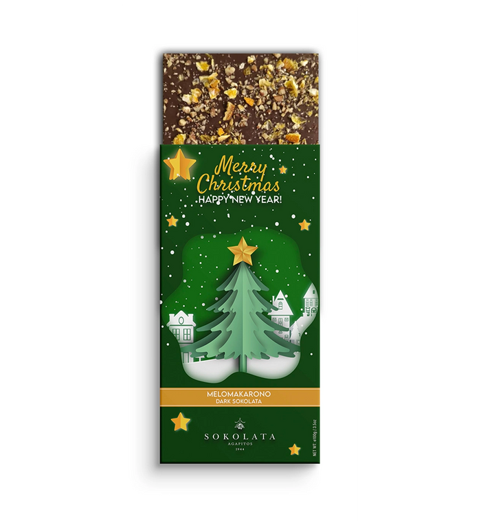 Christmas Collection: Dark Chocolate & Melomakarano Biscuit 100g (Seasonal)