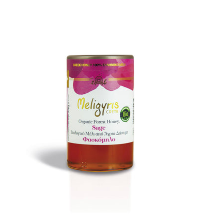 Meligyris Organic Sage Greek honey from the Cretan woodlands