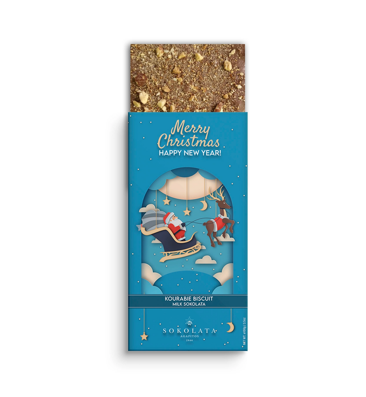 Christmas Collection: Milk Chocolate & Kourabie Biscuit 100g (Seasonal)